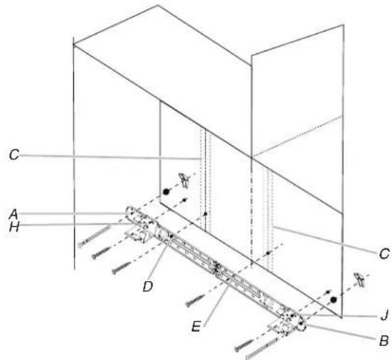 KITCHENAID KMMF330PBS - Sin vigas de pared en los orificios de extremo (figura 2) - 1