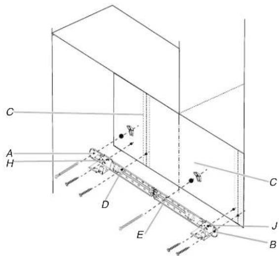 KITCHENAID KMMF330PBS - Vigas de pared en el orificio de extremo (figura 3) - 1