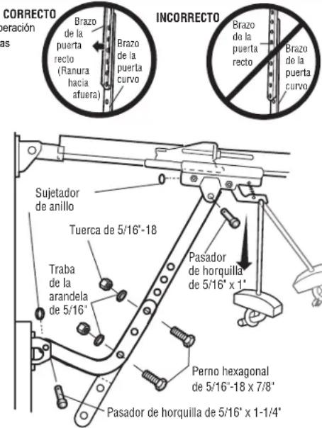 LIFT-MASTER 84504R - Conecte el brazo de la puerta al carro - 7