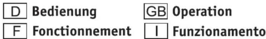 D Bedienung GB Operation F Fonctionnement I Funzionamento