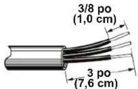 3/8 po (1,0 cm) 3 po (7,6 cm)