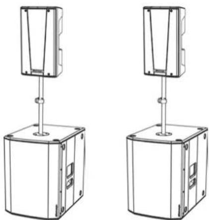 DB Technologies BHype 12 - VERWENDUNG AUF EINEM SUBWOOFER MIT TELESKOPPFOSTEN - 1