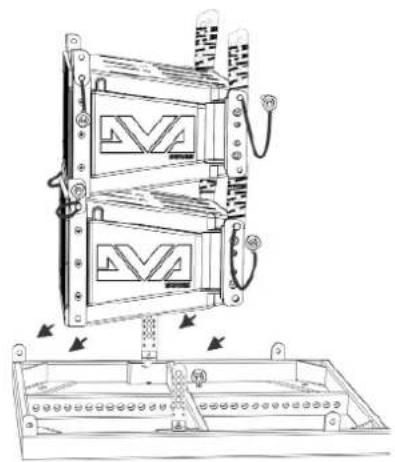 DB Technologies DVA K5 - STACKED INSTALLATION ON SUBWOOFER THROUGH A FLY-BAR - 1