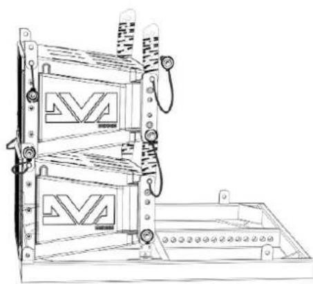 DB Technologies DVA K5 - CONFIGURAZIONE STACKED SU SUBWOOFER TRAMITE FLY-BAR - 1