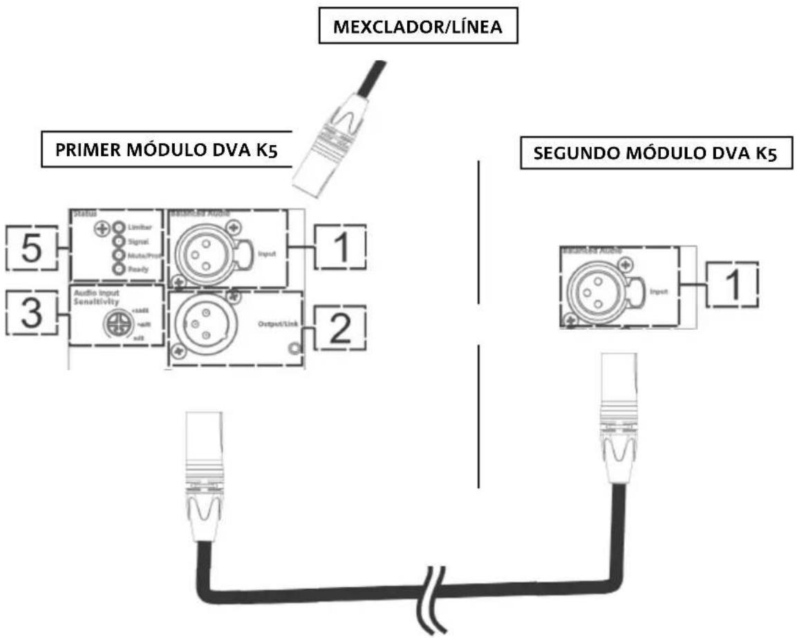 DB Technologies DVA K5 - CONEXIÓN Y TRANSMISIÓN DE LAS ENTRADAS - 1