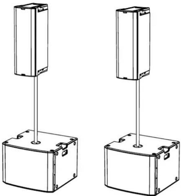 DB Technologies SUB 918 - USAGE ON SUBWOOFER WITH TELESCOPIC POLE - 1