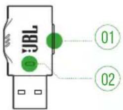 JBL Quantum 360 X - SUR LE TRANSMETTEUR USB 2,4 GHz - 1