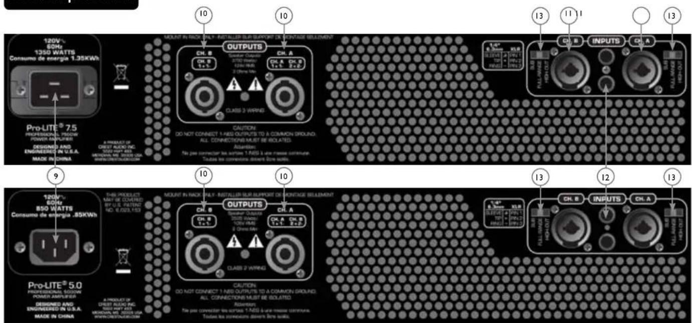 120V 60Hz 1350 WATTS Consumo de energia 1.35KWh Pro-LITE® 7.5 PROFESSIONAL SODIOW POWER AMPFIZER DESIGNED AND ENGINEERED IN U.S.A. MADE IN CHINA A PRODUCTS OF DRESS AUDIO INC. 1000 MHz 483 MISCELLS, INC., 20000 USA WWW.CRENTICALS.COM CAUTION DO NOT CONNECT 1 NBS OUTPUTS TO A COMMON GROUND. ALL CONNECTIONS MUST BE ISOLATED. Adjust: No pass connector the output: 1-NBS & Use Measure Conductor. Toutes los connections down to Bore scale. 10 10 10 10 10 9 120V 60Hz 850 WATTS Consumo de energia .85KWh Pro-LITE® 5.0 PROFESSIONAL SODIOW POWER AMPFIZER DESIGNED AND ENGINEERED IN U.S.A. MADE IN CHINA A PRODUCTS OF DRESS AUDIO INC. 1000 MHz 483 MISCELLS, INC., 20000 USA WWW.CRENTICALS.COM CAUTION DO NOT CONNECT 1 NBS OUTPUTS TO A COMMON GROUND. ALL CONNECTIONS MUST BE ISolated. Adjust: No pass connector the output: 1-NBS & Use Measure Conductor. Toutes los connections down to Bore scale.