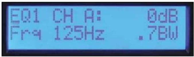EQ1 CH A: 0dB Fr9 125Hz .7BW