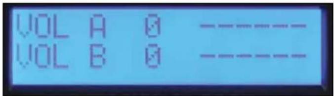 VOL A 0 ---- VOL B 0 ----