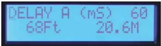 DELAY A (mS) 60 68Ft 20.6M