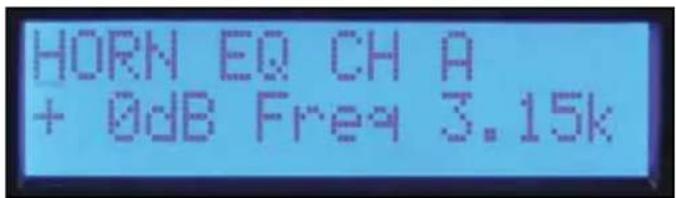 HORN EQ CH A + 0dB Freq 3.15k