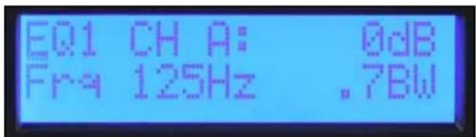 EQ1 CH A: 0dB Fr4 125Hz .7BW