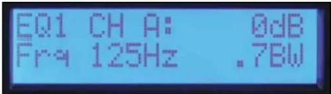 EQ1 CH A: 0dB Fr9 125Hz .7BW