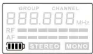 LD Systems MEI 100 G2 B6 - Choix du groupe de fréquences (GROUP) et/ou de canal (CANAL): - 1