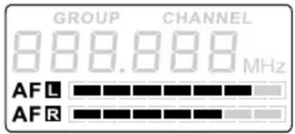 LD Systems MEI 100 G2 B6 - Selección del grupo de frecuencias (GROUP) y/o del canal (CHANNEL): - 1