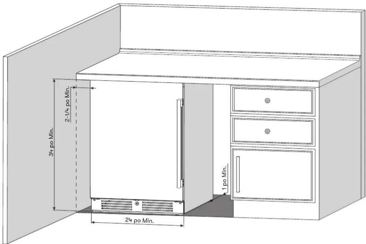 Zephyr Presrv PRR24C01ASOD - Espace libre requis pour l'installation - 1