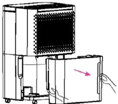 Emerio DH127350.1 - Vidage du bac de récapération d'eau - 1