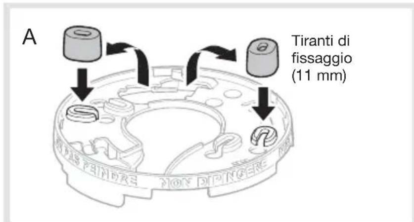 HAGER TG500AL - Bloccaggio facoltativo del rilevato - re sullo zoccolo di fissaggio (Fig. B) - 1