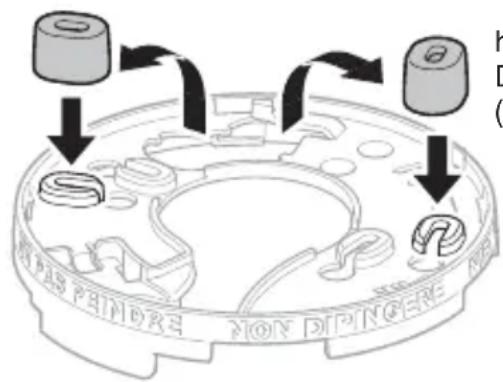 HAGER TG500B - Option: Entnahmeschutz zum Verriegeln des Rauchwarnmelders an der Montageplatte (Abb. B) - 1
