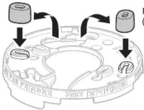 HAGER TG500B - Optional locking of the detector on the mounting base (Fig B). - 1