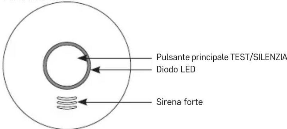 Pulsante principale TEST/SILENZIA Diodo LED Sirena forte