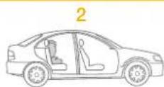 Illustration showing a child wearing a seatbelt with a checkmark indicating correct safety.