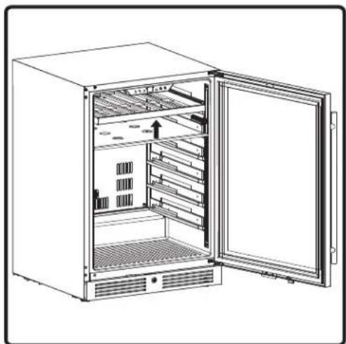 Zephyr Presrv PRB24C01CBSG - Retractable Glass Quarter Shelf Installation - 2