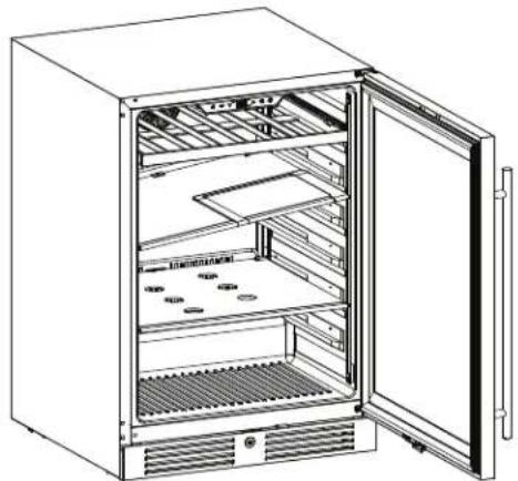 Zephyr Presrv PRB24C01CBSG - Retrait des étagères en verre - 2