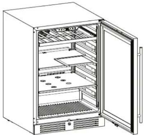 Zephyr Presrv PRB24C01CBSG - Retrait des étagères en verre - 1