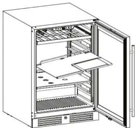Zephyr Presrv PRB24C01CBSG - Retrait des étagères en verre - 3
