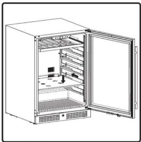 Zephyr Presrv PRB24C01CBSG - Retractable Glass Quarter Shelf Installation - 3
