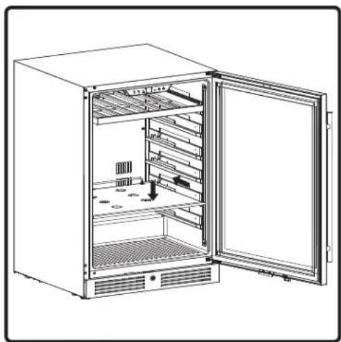 Zephyr Presrv PRB24C01CBSG - Installation d'étagère quart de verre rétractable - 3