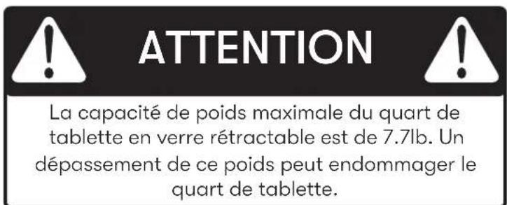 Zephyr Presrv PRB24C01CBSG - Utilisation de l'étagère quart de verre rétractable - 3