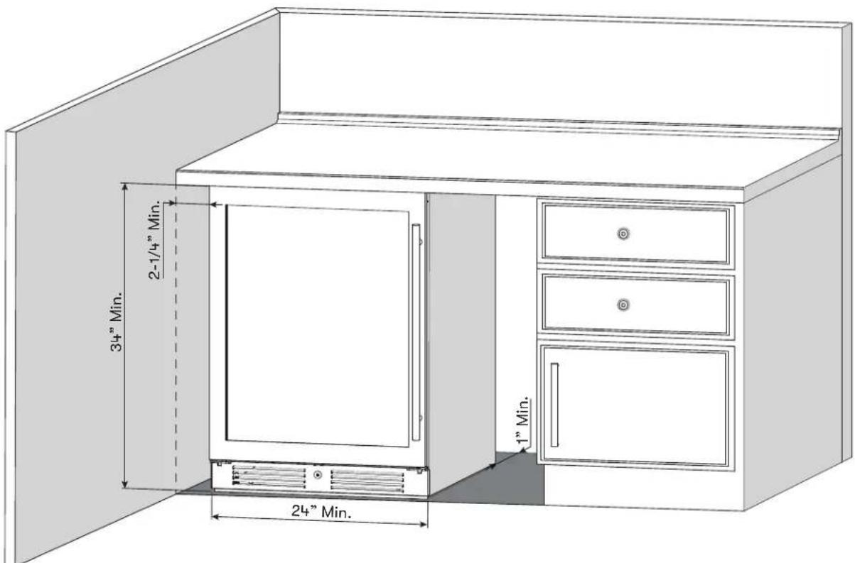 Zephyr Presrv PRB24C01CBSG - Installation Clearance Requirements - 1