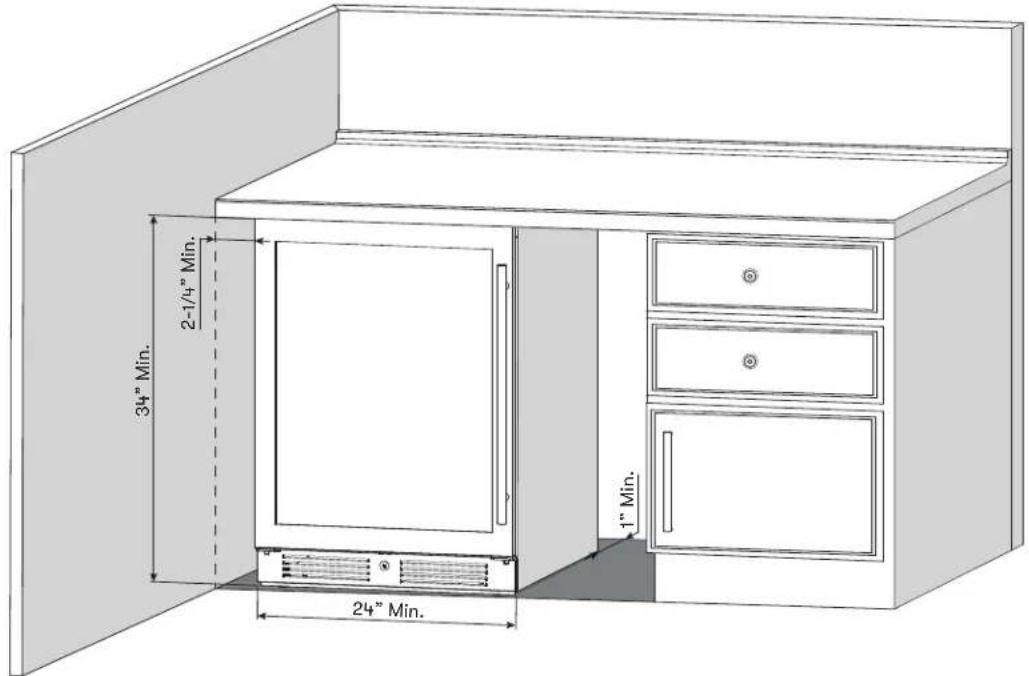 Zephyr Presrv PRB24C01CPG - Installation Clearance Requirements - 1