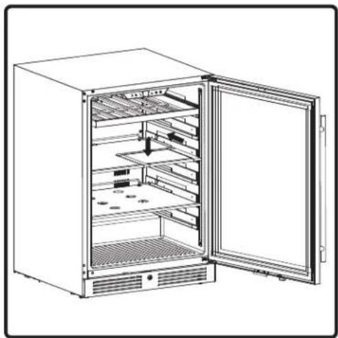 Zephyr Presrv PRB24C01CPG - Retractable Glass Quarter Shelf Installation - 2
