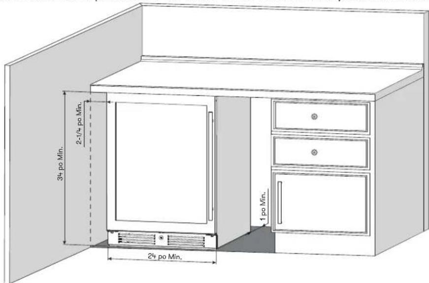 Zephyr Presrv PRB24C01CPG - Espace libre requis pour l'installation - 1