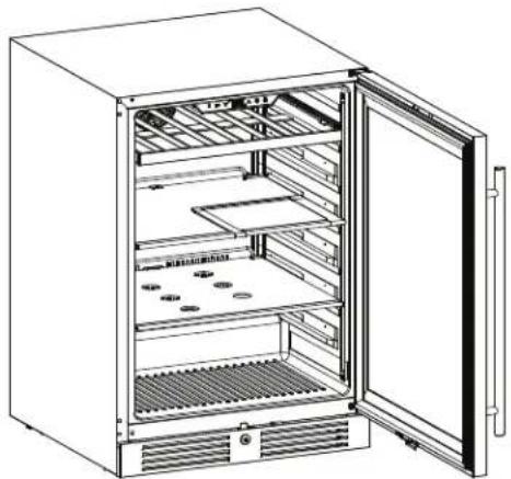 Zephyr Presrv PRB24C01CPG - Retrait des étagères en verre - 1