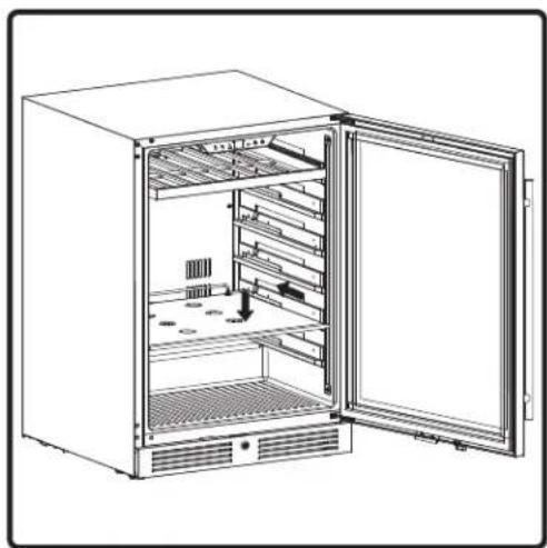 Zephyr Presrv PRB24C01CPG - Installation d'étagère quart de verre rétractable - 3