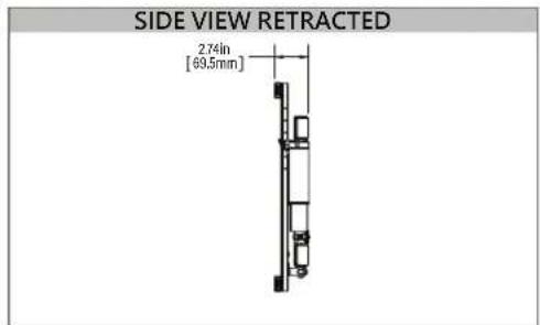 SIDE VIEW RETRACTED 274in [69.5mm]