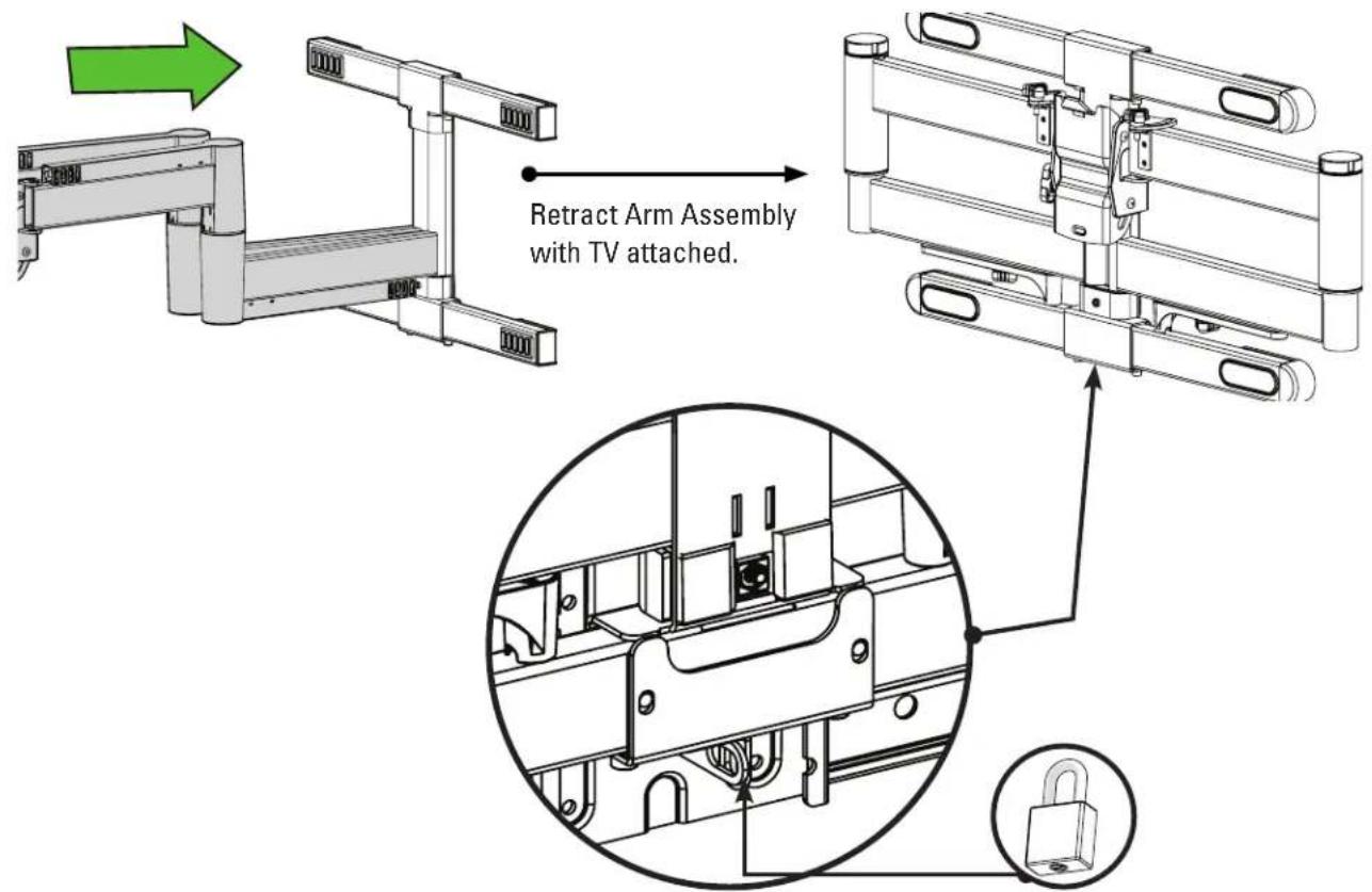 Retract Arm Assembly with TV attached.