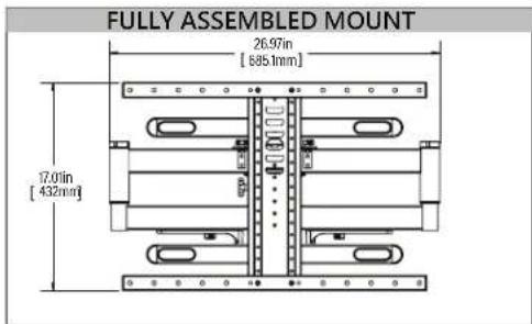 FULLY ASSEMBLED MOUNT 26.97in [ 585.1mm ] 37.01in [ 432mm ]