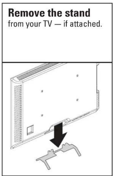 Remove the stand from your TV — if attached.