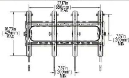 27.17in (690mm) MAX 16.73in (425mm) MAX 7.87in (200mm) MIN 7.87in (200mm) MIN