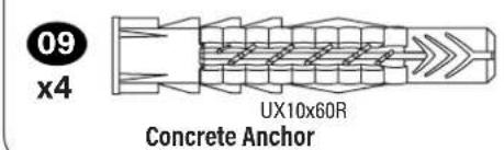 09 x4 UX10x60R Concrete Anchor