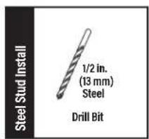 Steel Stud Install 1/2 in. (13 mm) Steel Drill Bit