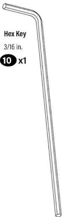 Hex Key 3/16 in. 10 x1