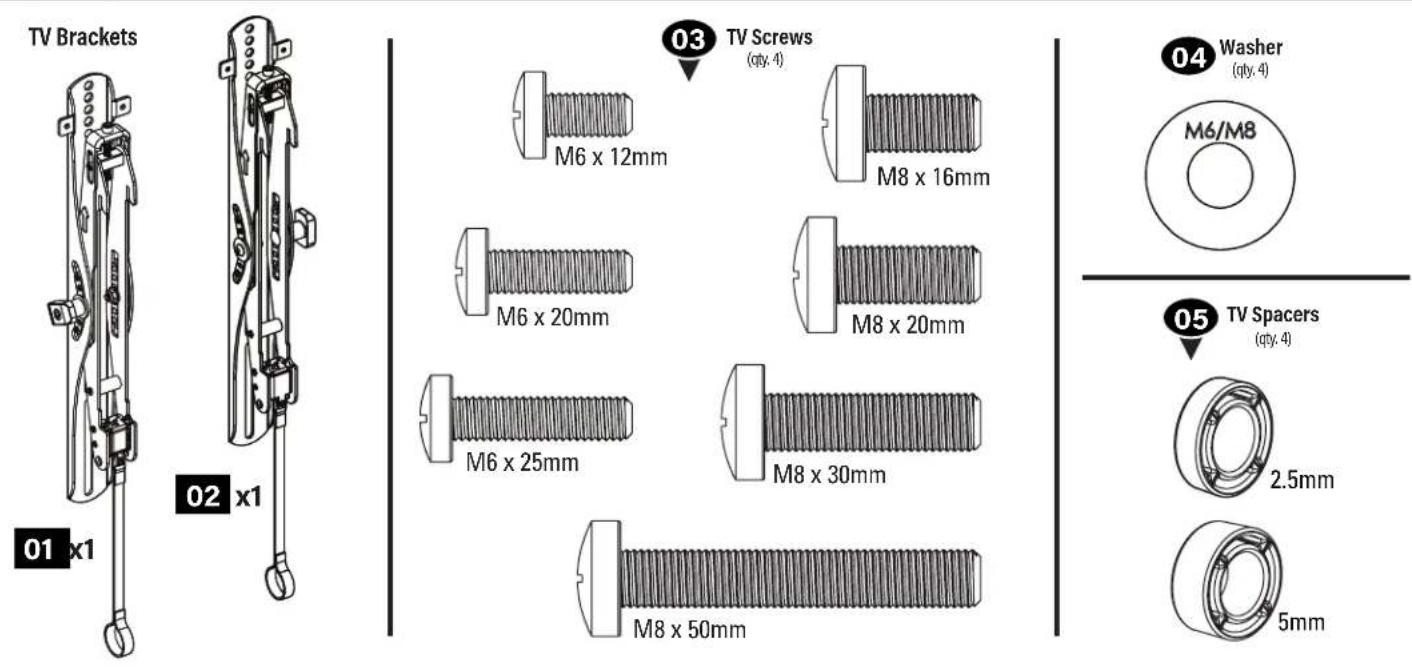 SANUS VODLT1B2 - Parts and Hardware - 1