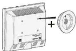 Diagram showing a device with labeled components and a circular component with an arrow indicating direction.